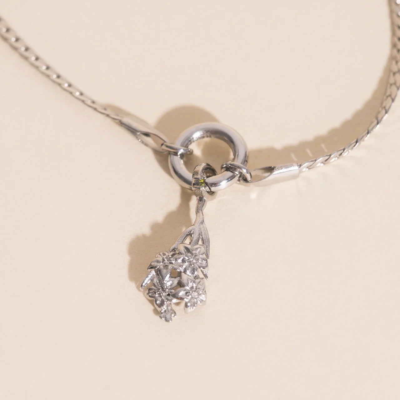 August Gladiolus Birth Flower Necklace Charm - Image 3