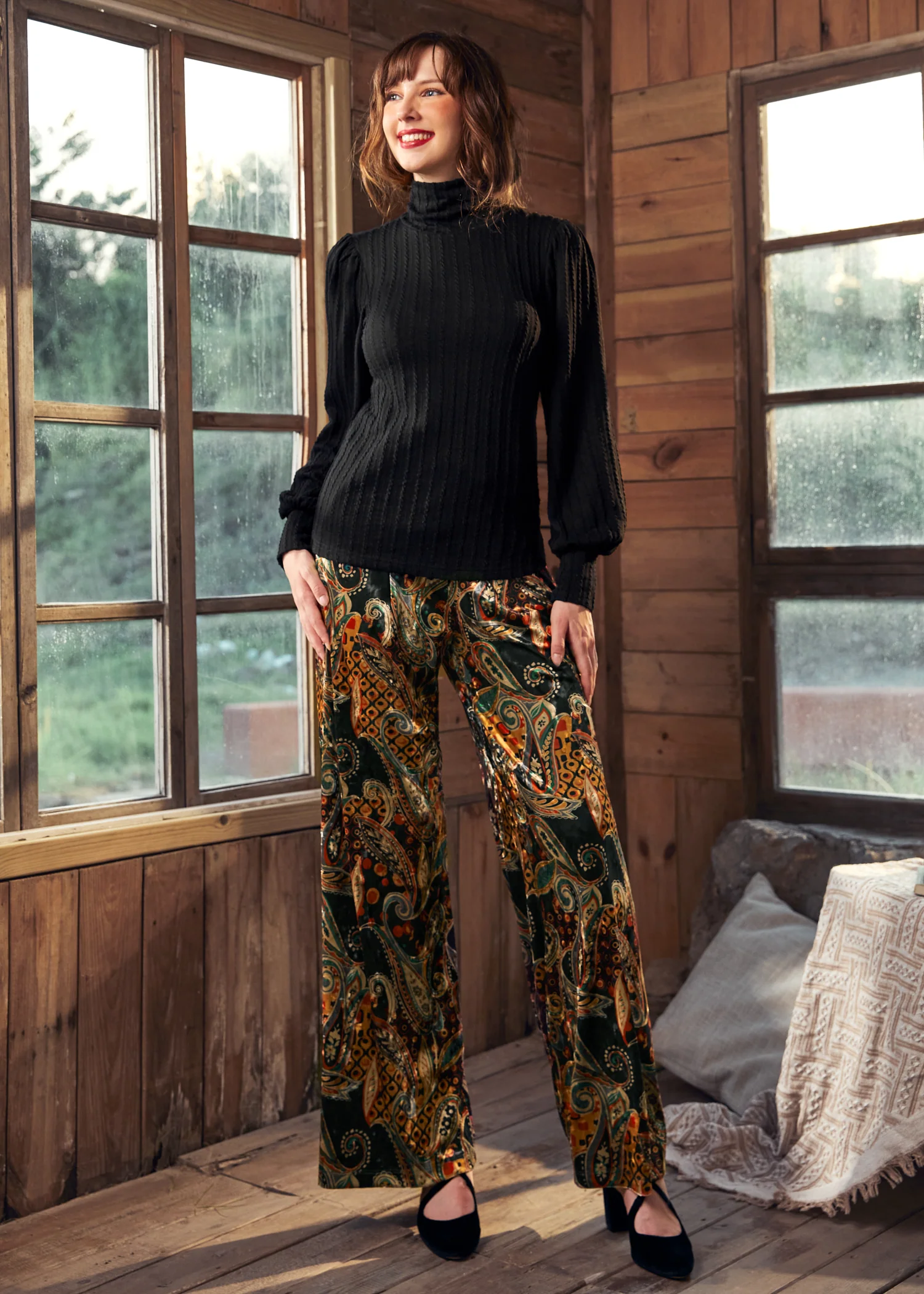 Retro Rendezvous Balloon Sleeve Turtleneck - Image 3