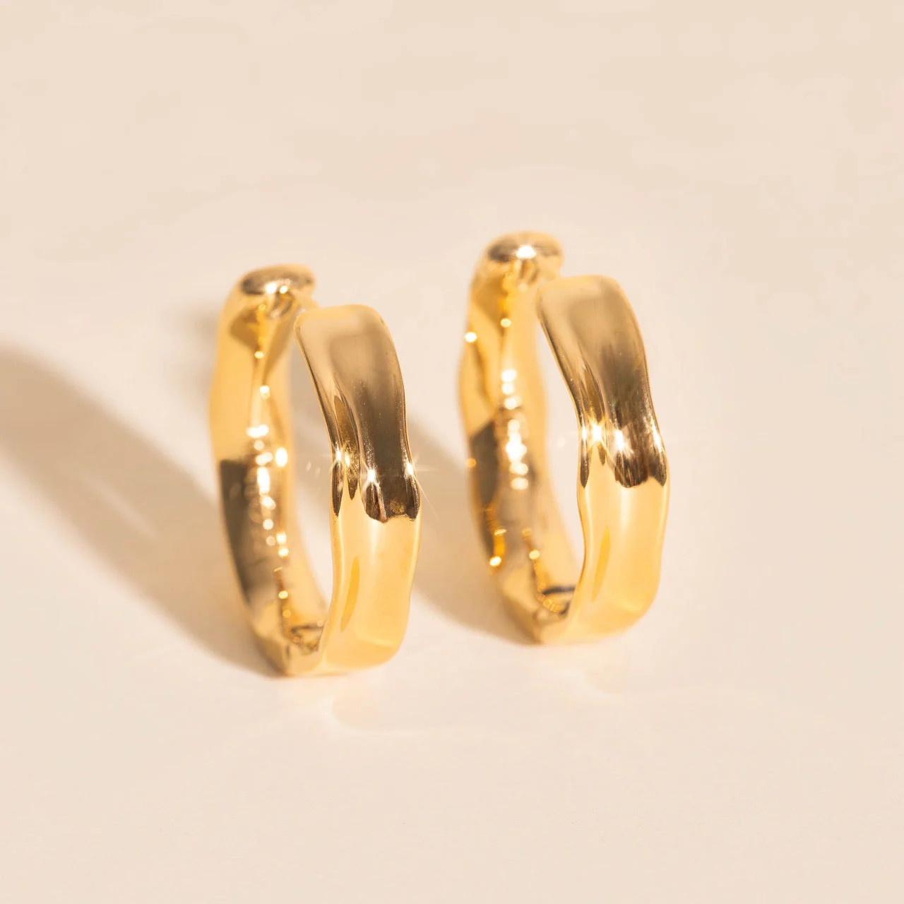 Bangle Rounded Huggie Hoop Earrings - Image 4