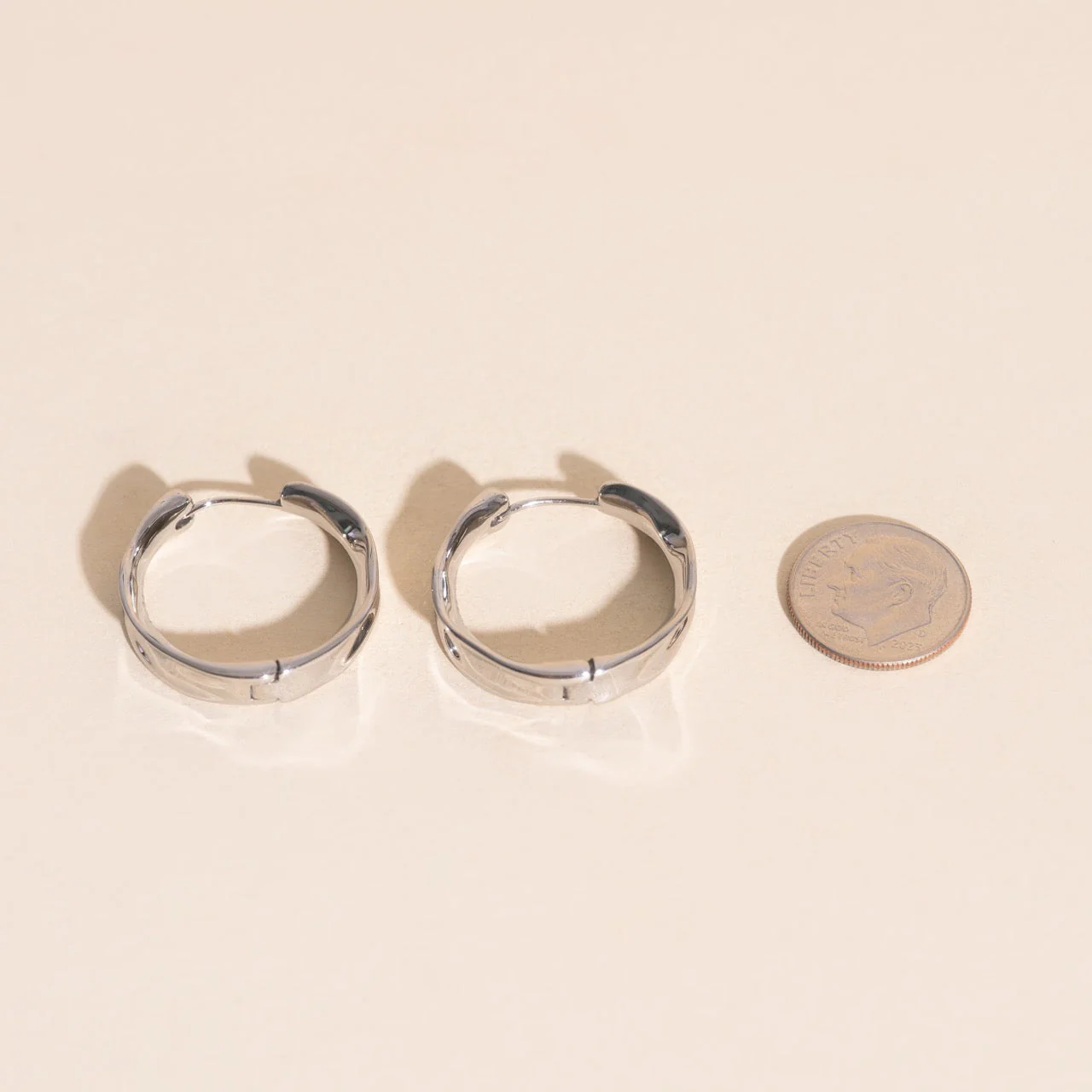 Bangle Rounded Huggie Hoop Earrings - Image 8