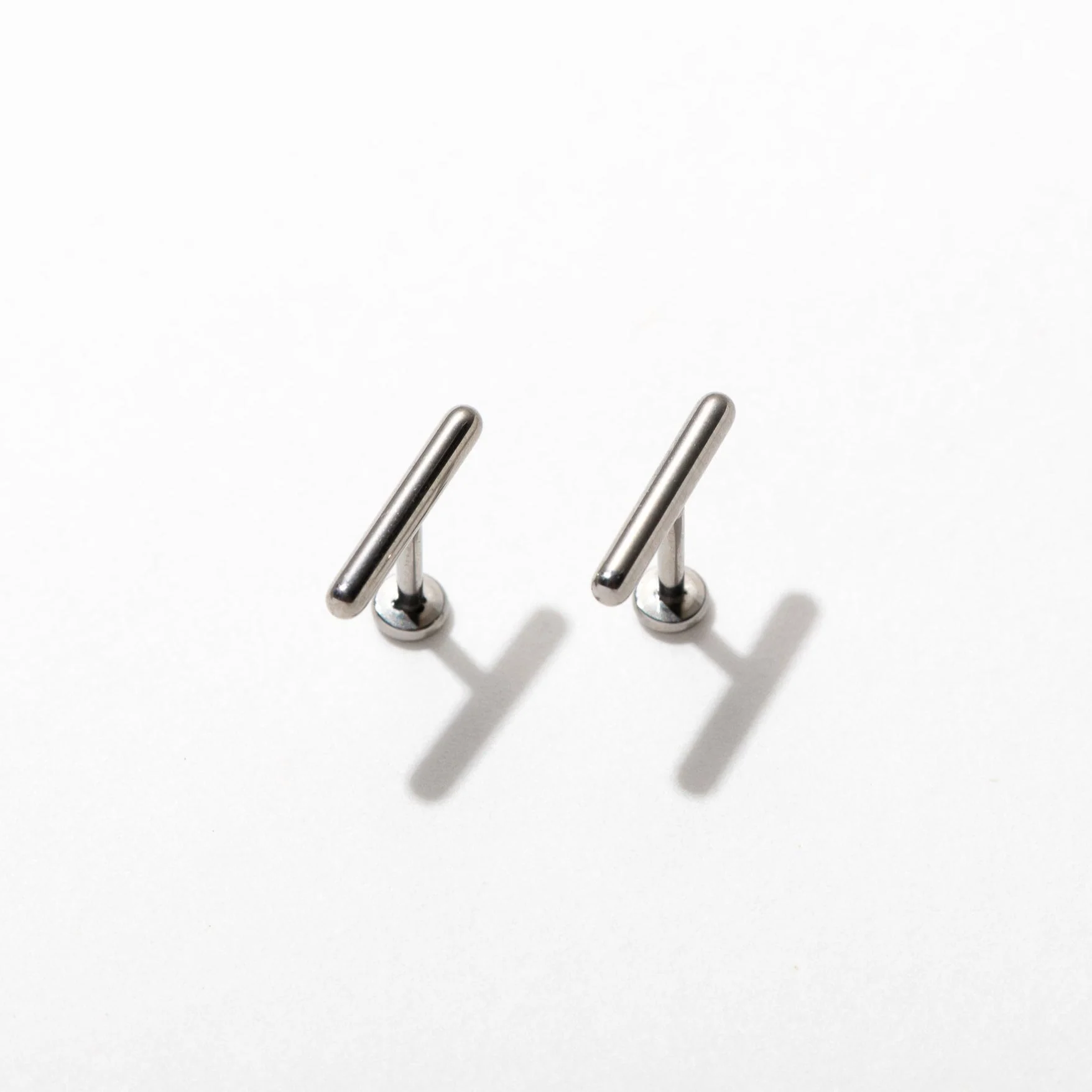 Tiny Bar Flat Back Stud Earrings - Image 4