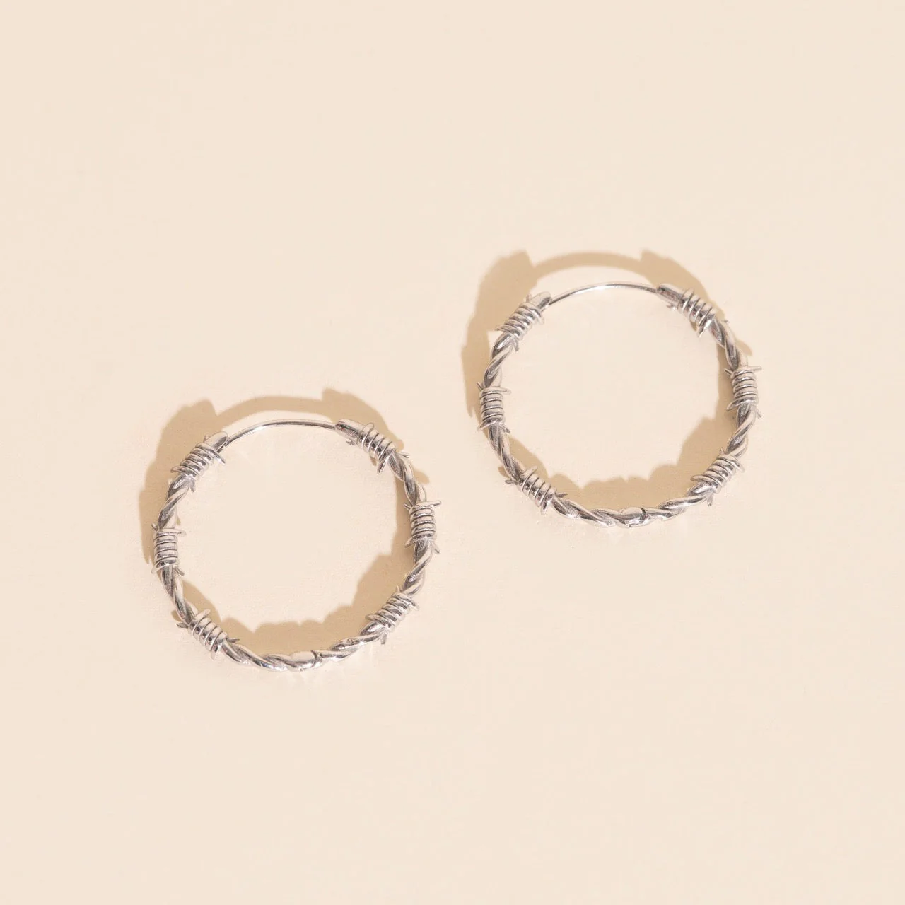 Barbed Wire Huggie Hoop Earrings - Image 5