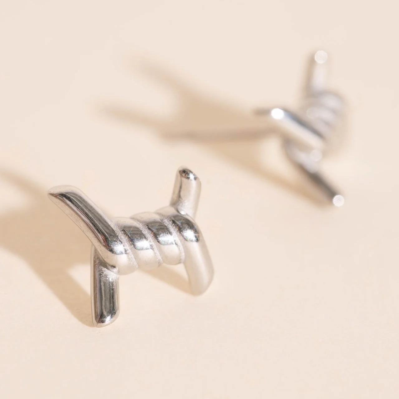 Barbed Wire Stud Earrings - Image 2
