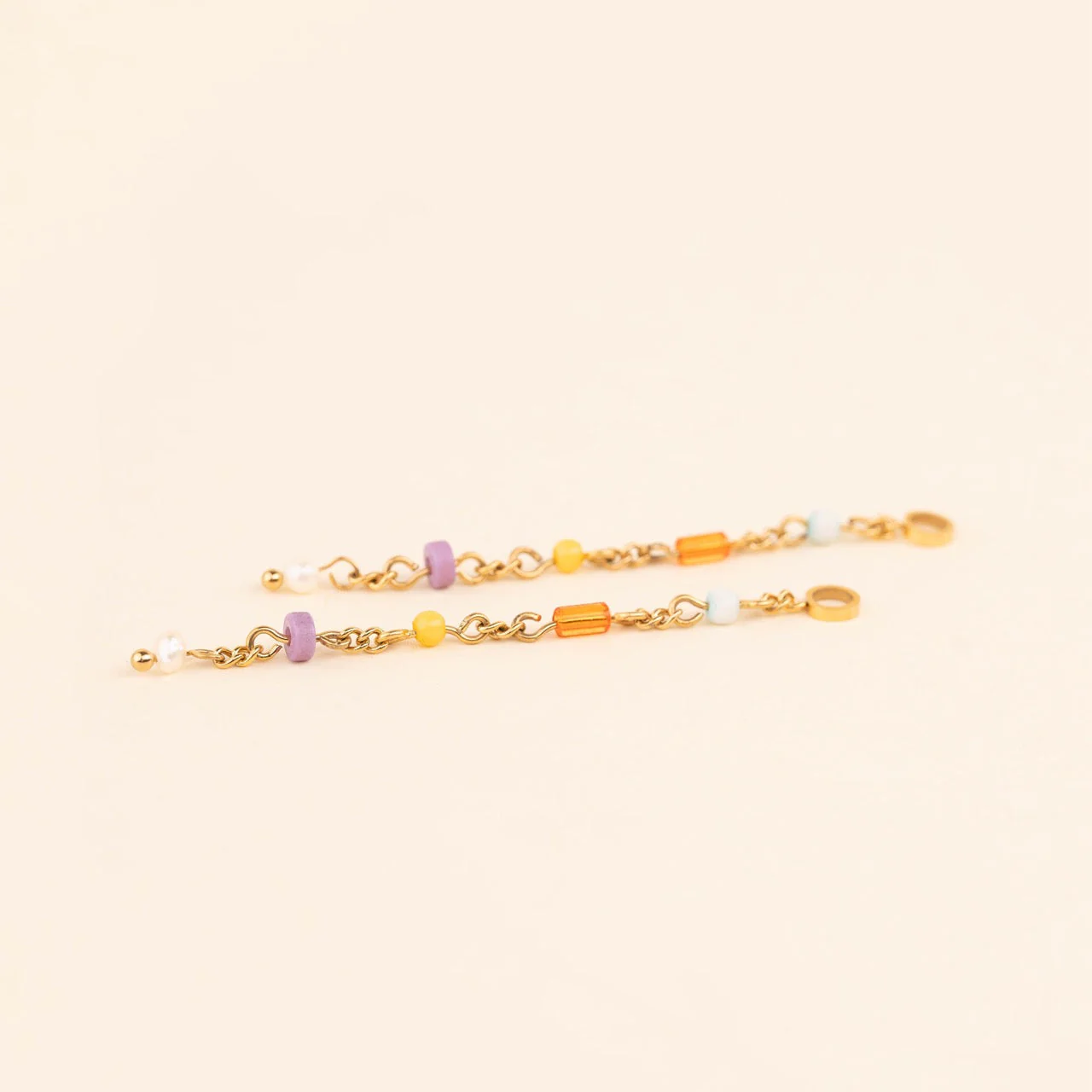 Bead Chain Huggie Hoop Charms - Image 3