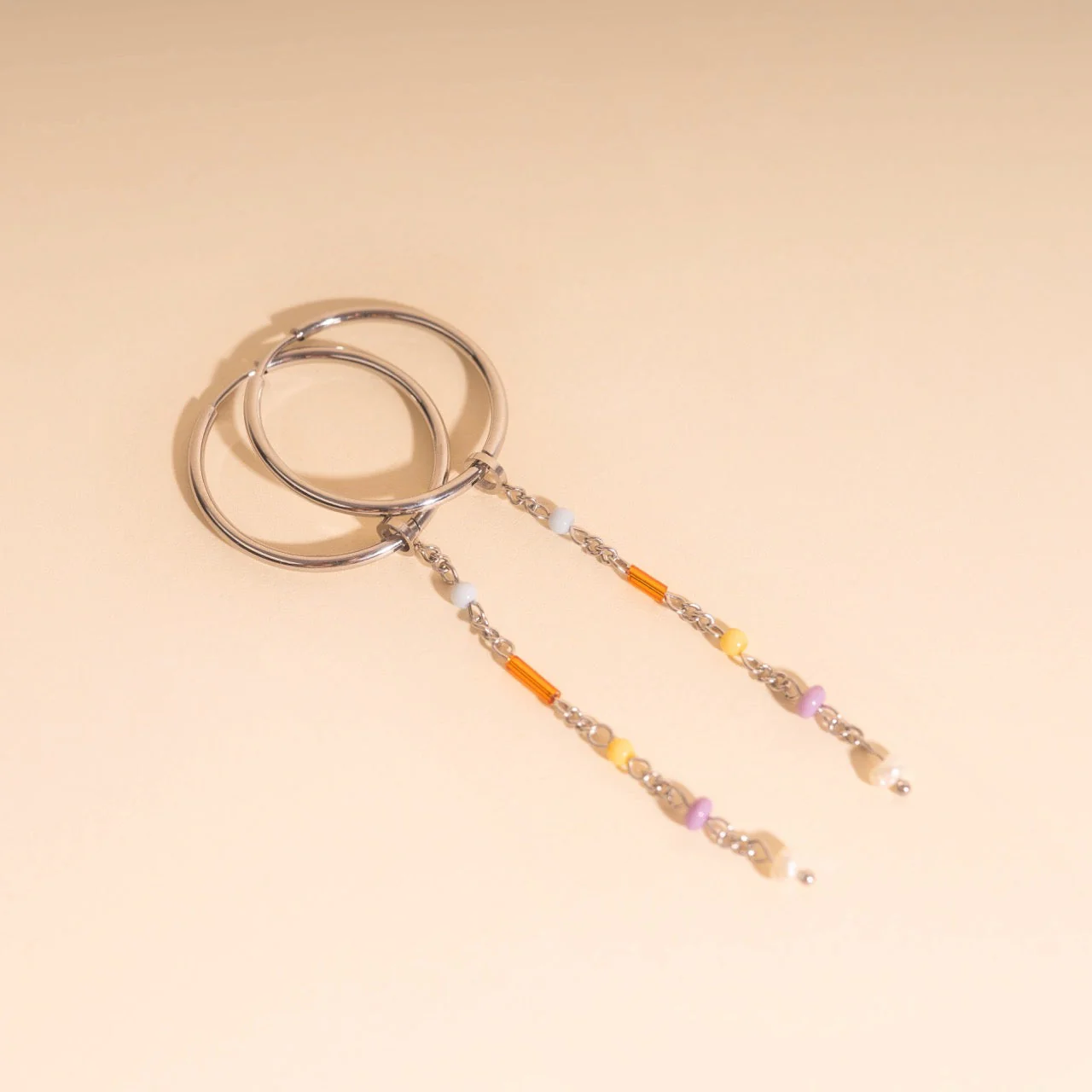 Bead Chain Huggie Hoop Charms - Image 6