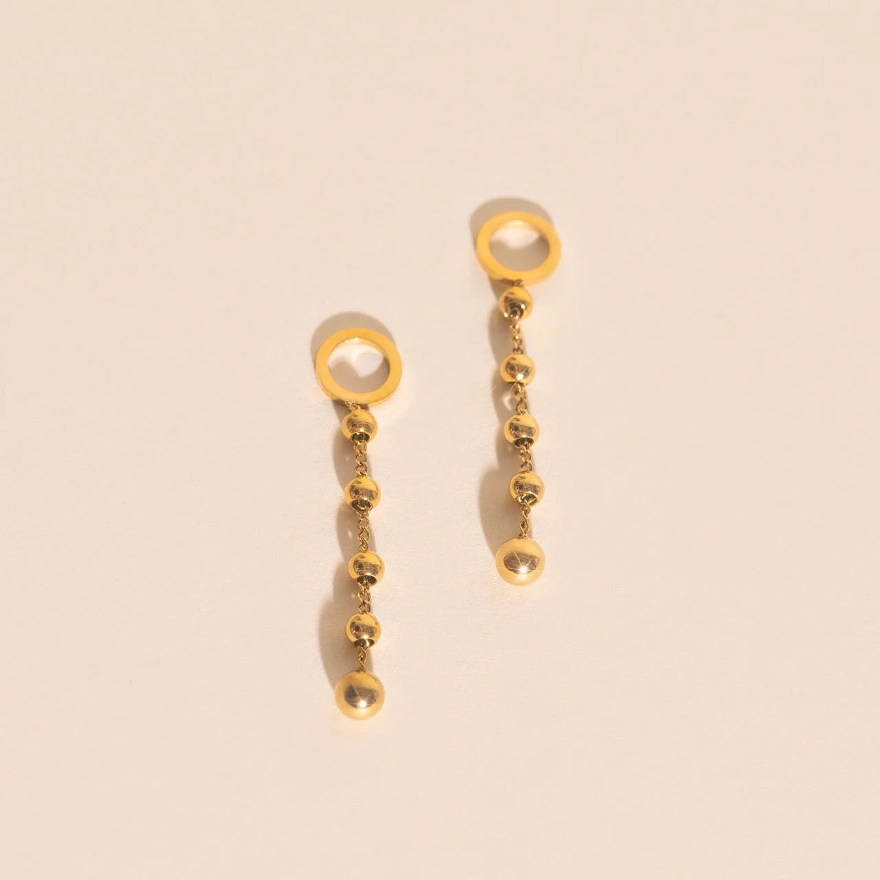 Beaded Metal Chain Chunky Huggie Hoop Charms - Image 2