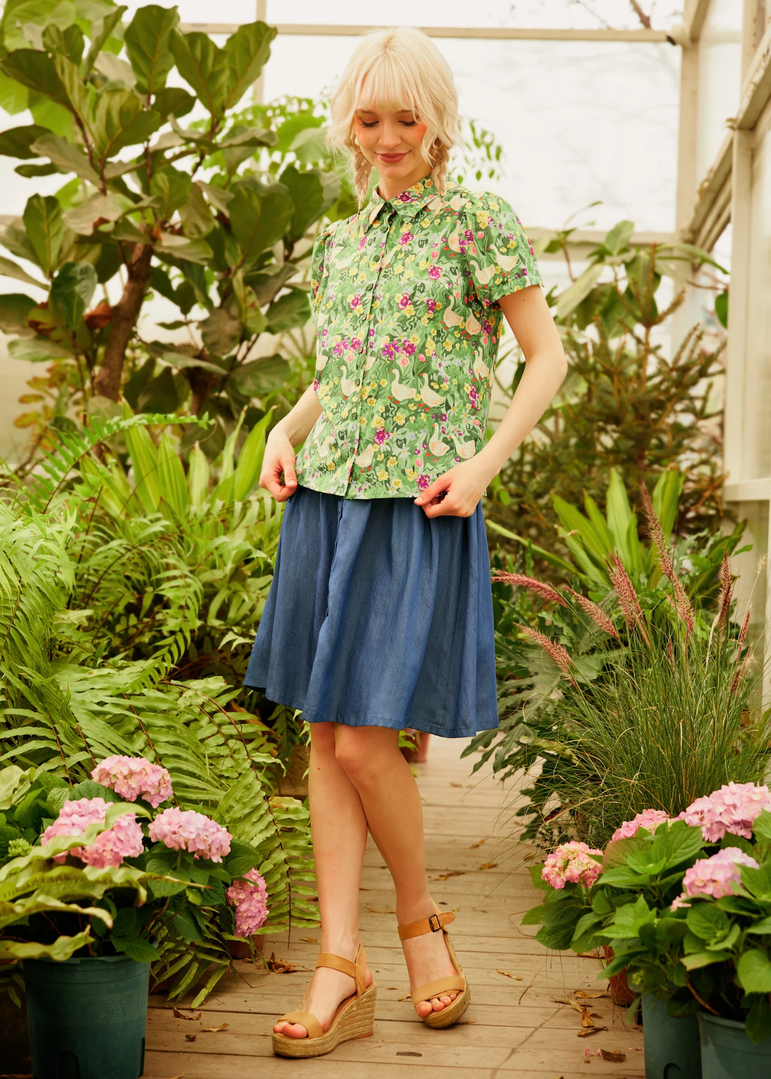 Goose in Bloom Button-Up Top - Image 3