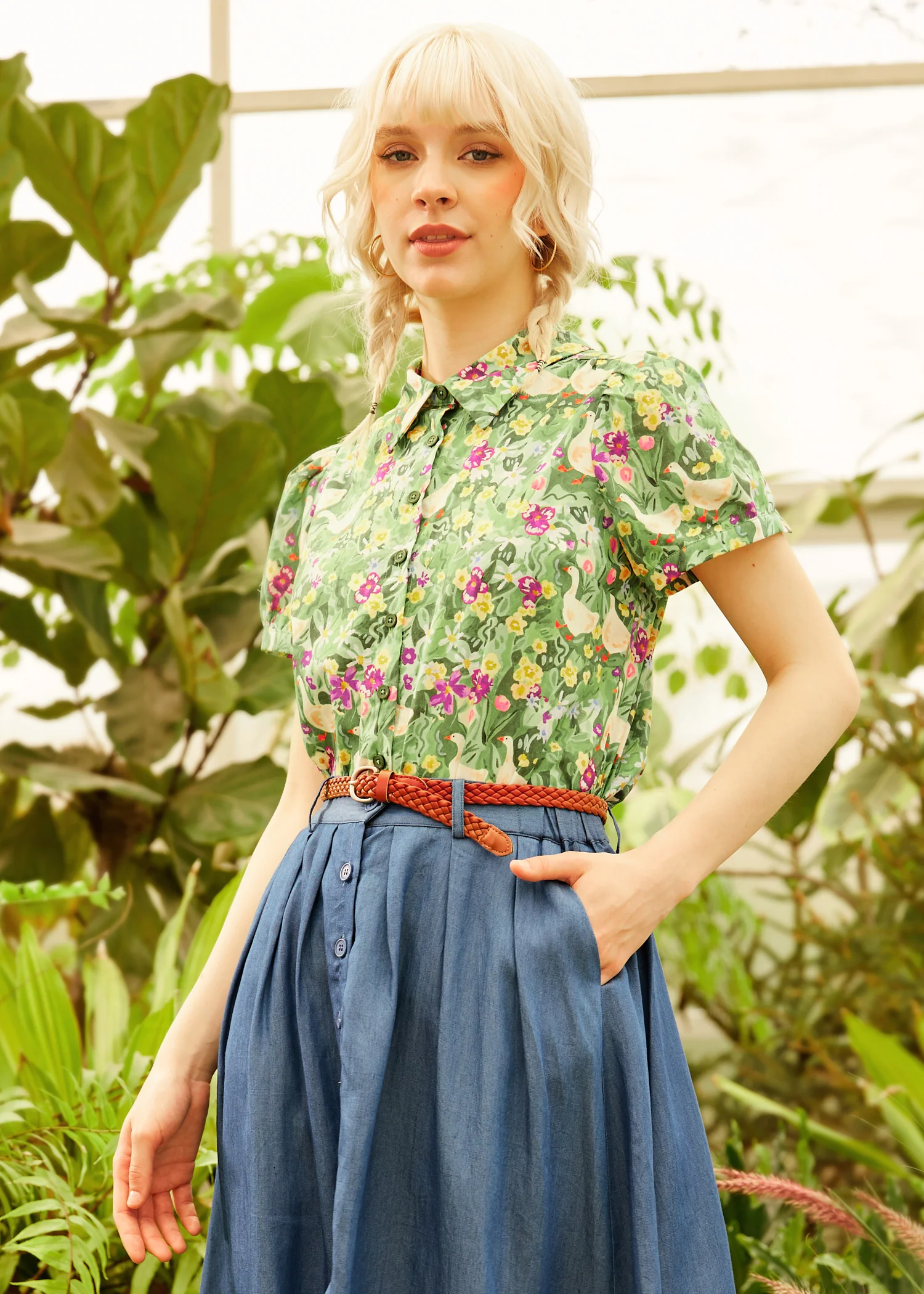 Goose in Bloom Button-Up Top - Image 4