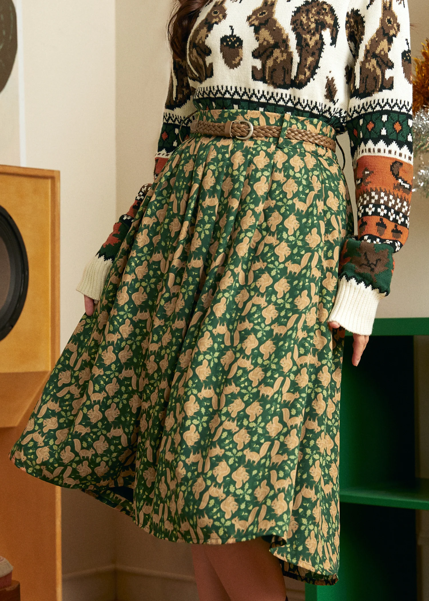 Woodland Mischief Midi Skirt - Image 6
