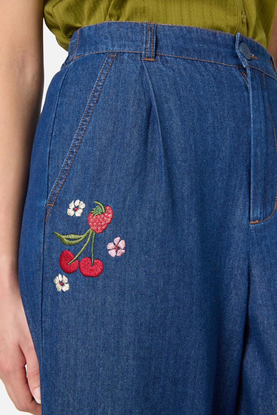 Berry Bloom Embroidered Culotte - Image 2