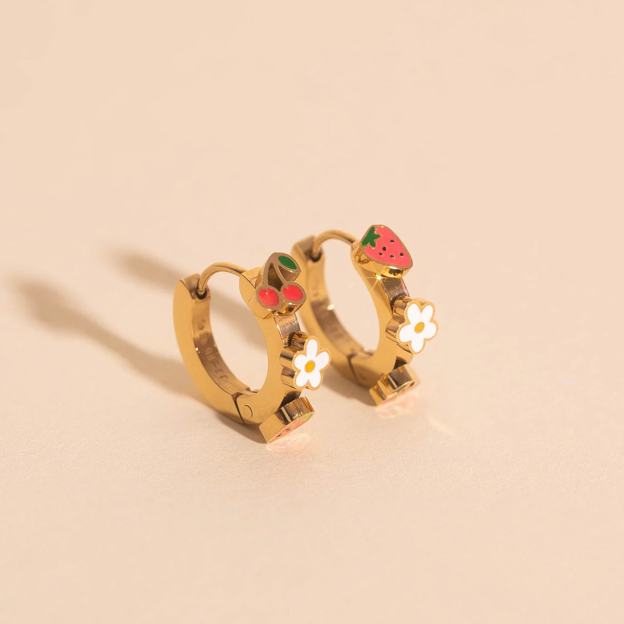 Berry Sweet 3D Huggie Hoop Earrings