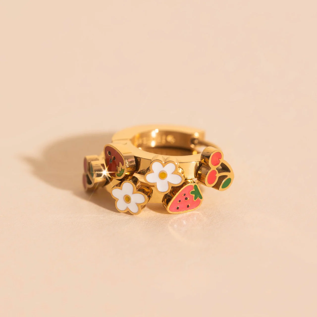 Berry Sweet 3D Huggie Hoop Earrings - Image 10