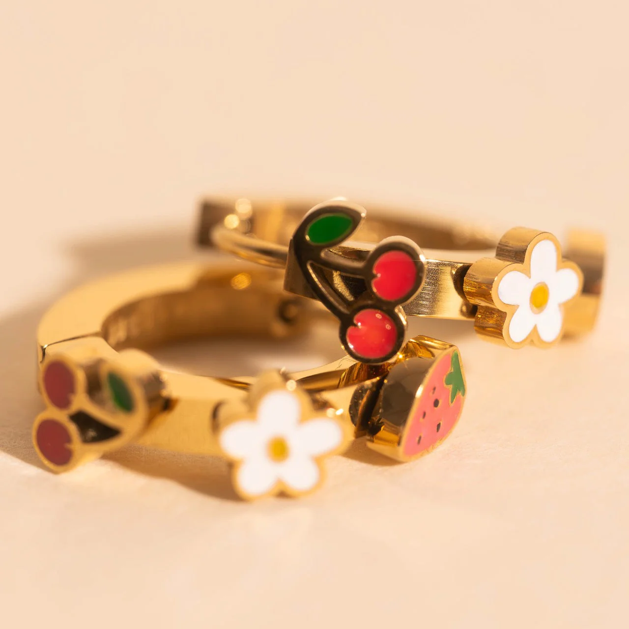 Berry Sweet 3D Huggie Hoop Earrings - Image 11