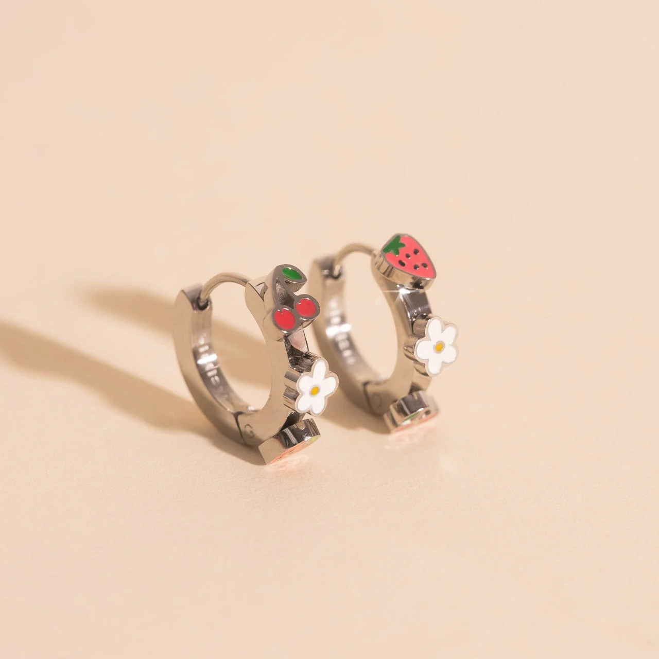 Berry Sweet 3D Huggie Hoop Earrings - Image 12