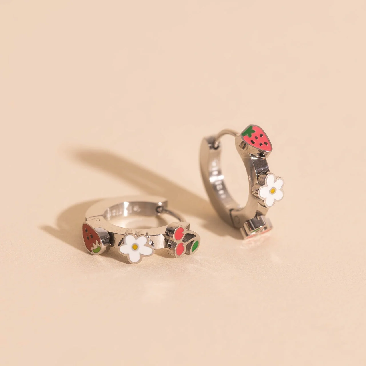 Berry Sweet 3D Huggie Hoop Earrings - Image 13