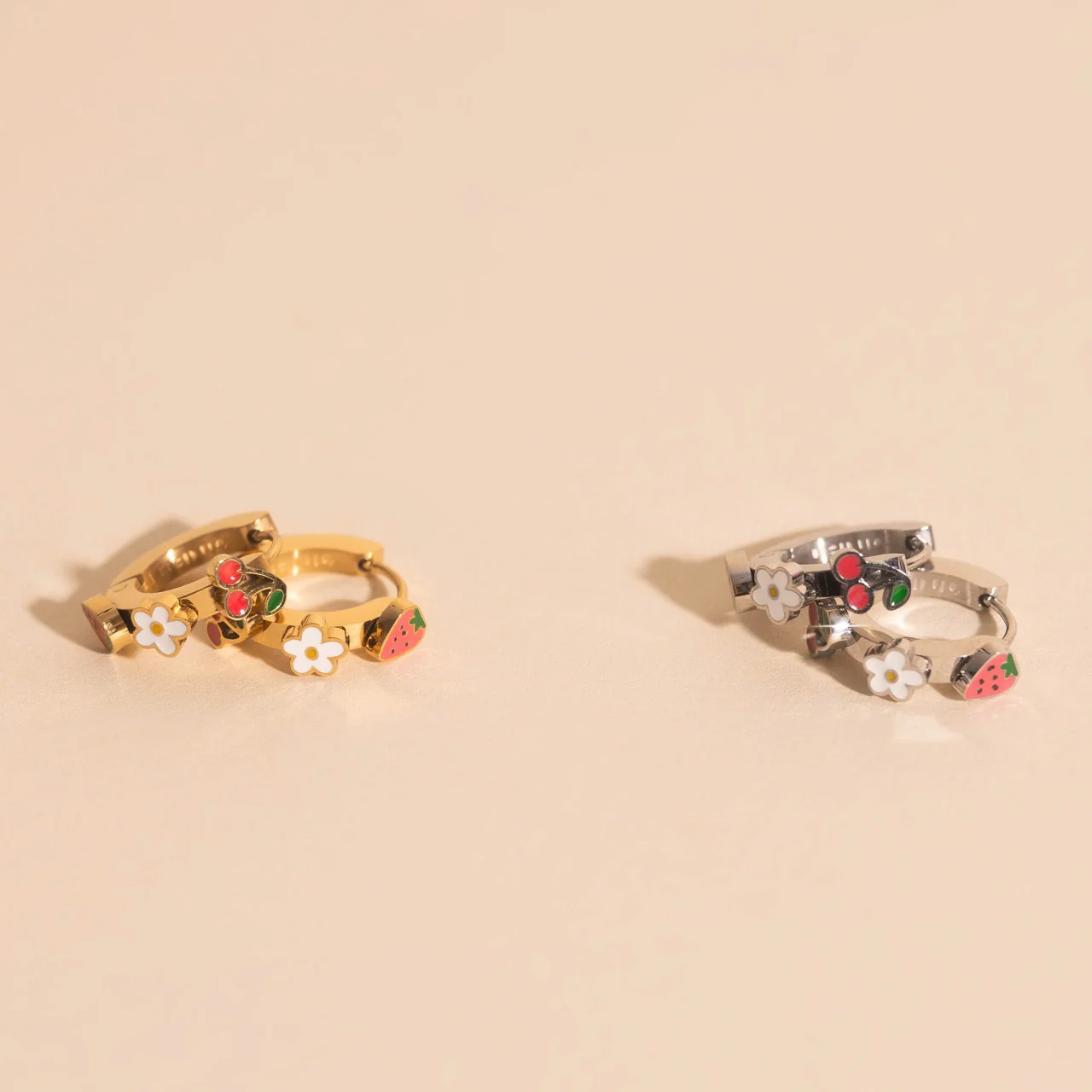Berry Sweet 3D Huggie Hoop Earrings - Image 15