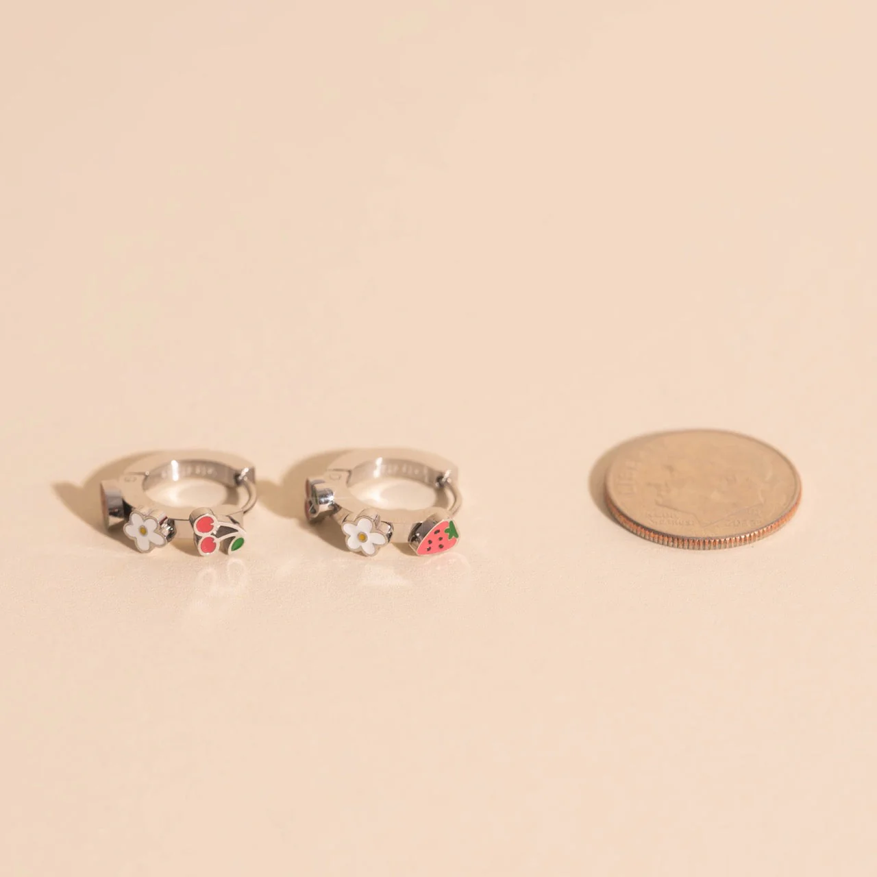 Berry Sweet 3D Huggie Hoop Earrings - Image 16