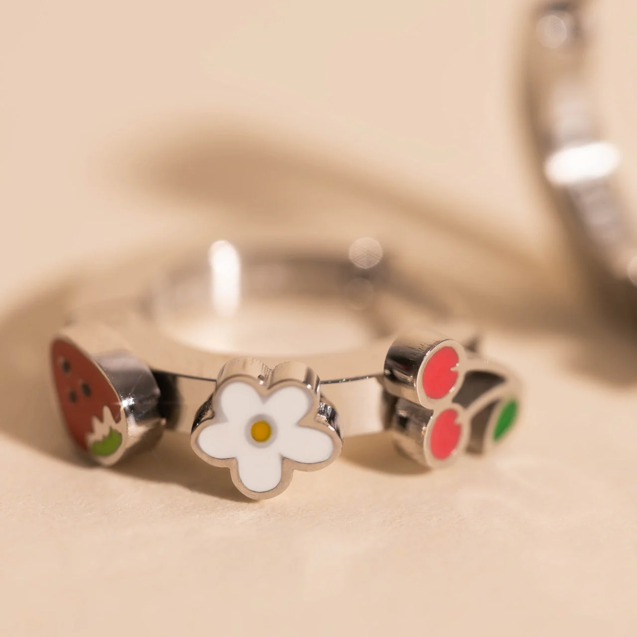 Berry Sweet 3D Huggie Hoop Earrings - Image 6