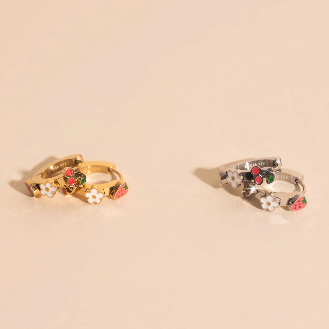 Berry Sweet 3D Huggie Hoop Earrings - Image 7