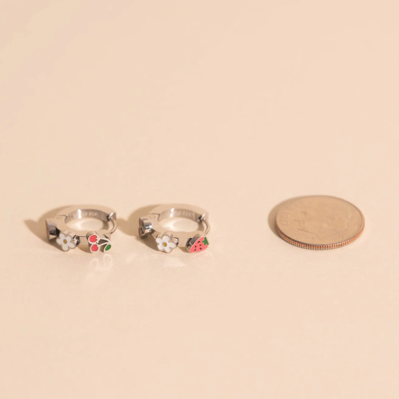 Berry Sweet 3D Huggie Hoop Earrings - Image 8