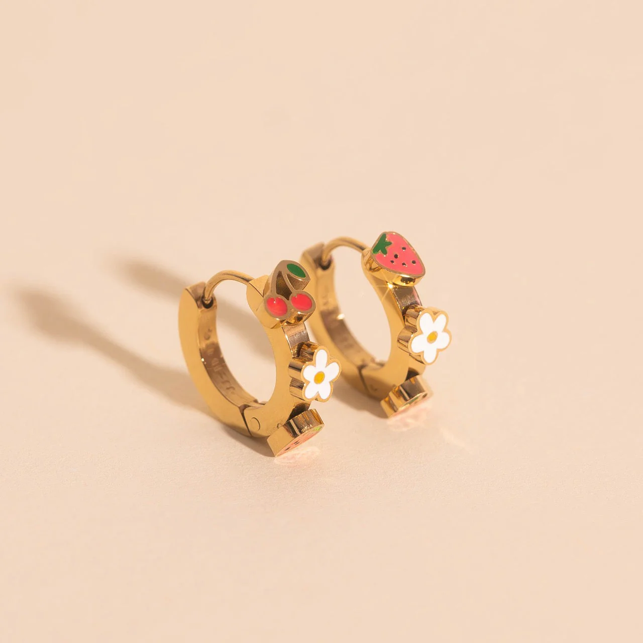 Berry Sweet 3D Huggie Hoop Earrings - Image 9
