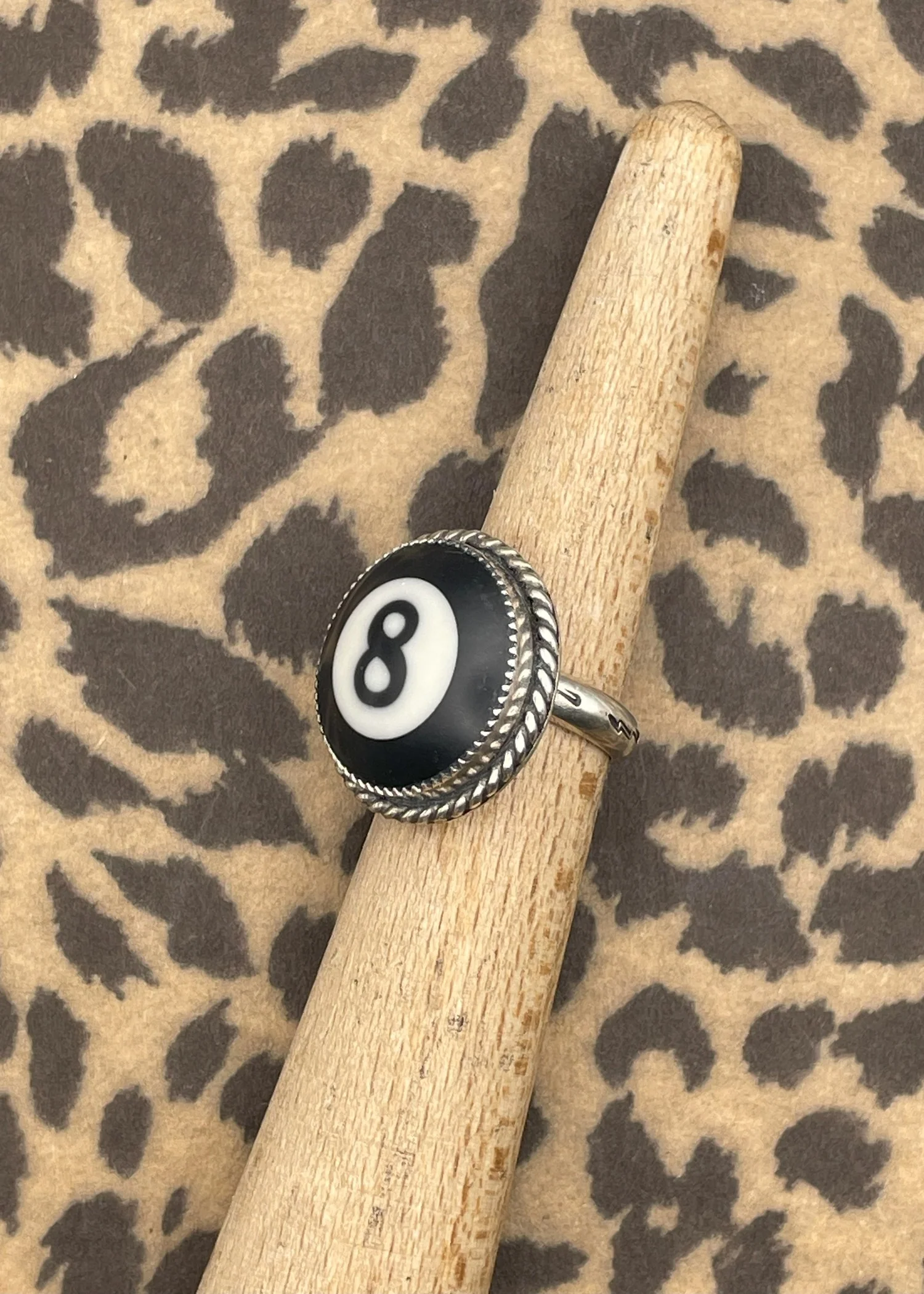 Sterling Silver Ring Black Billiard 8-Ball - Image 3
