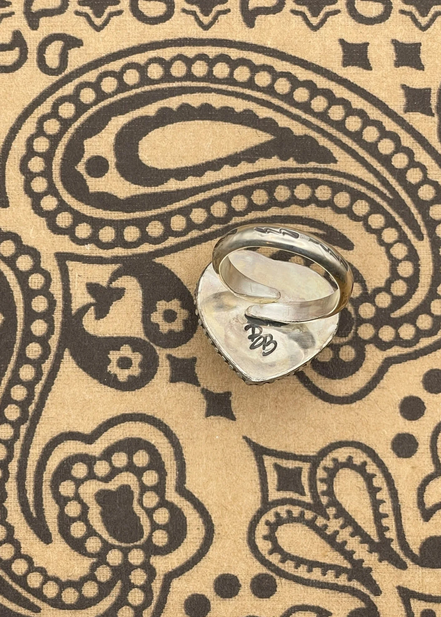 Sterling Silver Heart Ring Billiard Ball #7 - Image 4