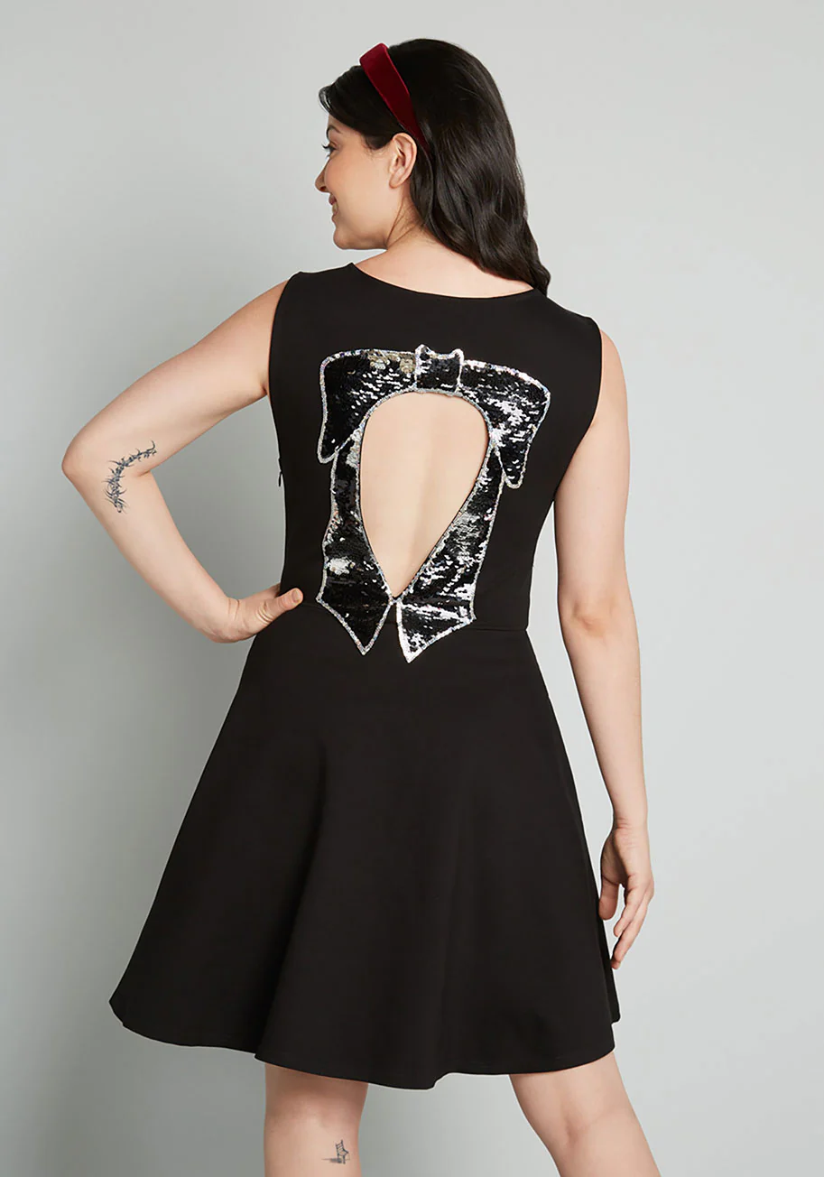 Black Bow Affair Fit And Flare Dress (Final Sale) - Image 2
