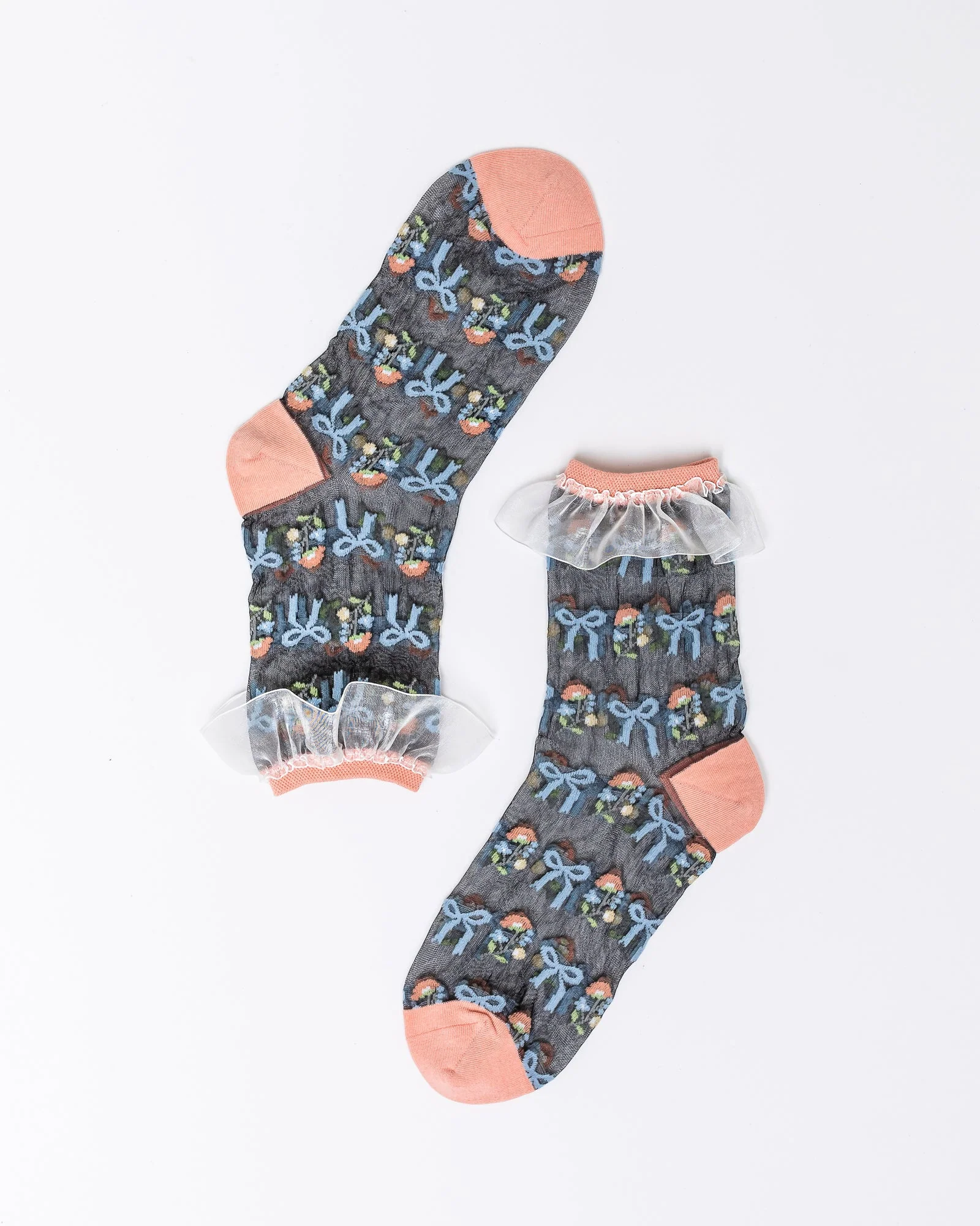 Black Sheer Socks Bundle 2 🌻 Floral Lover - Image 3