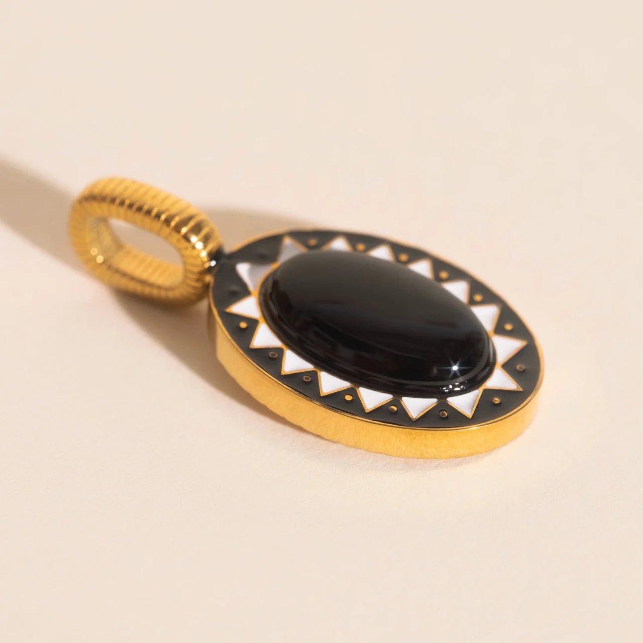 Black Stone Necklace Charm