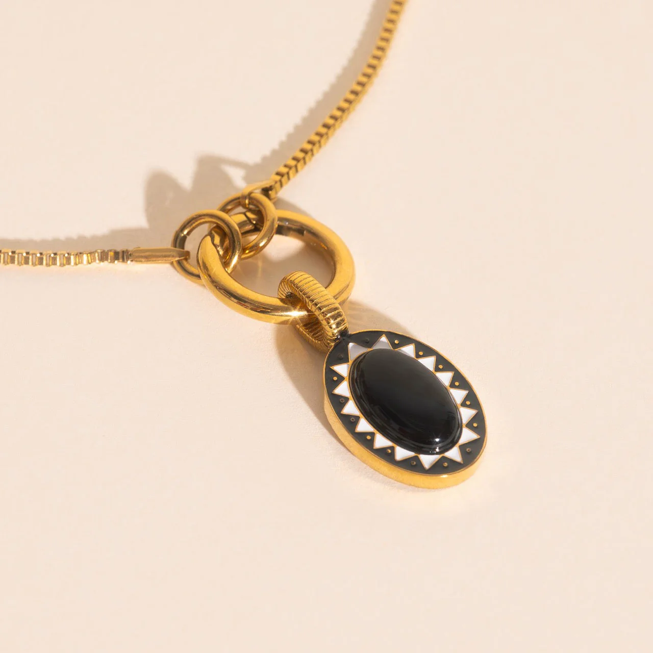 Black Stone Necklace Charm - Image 2