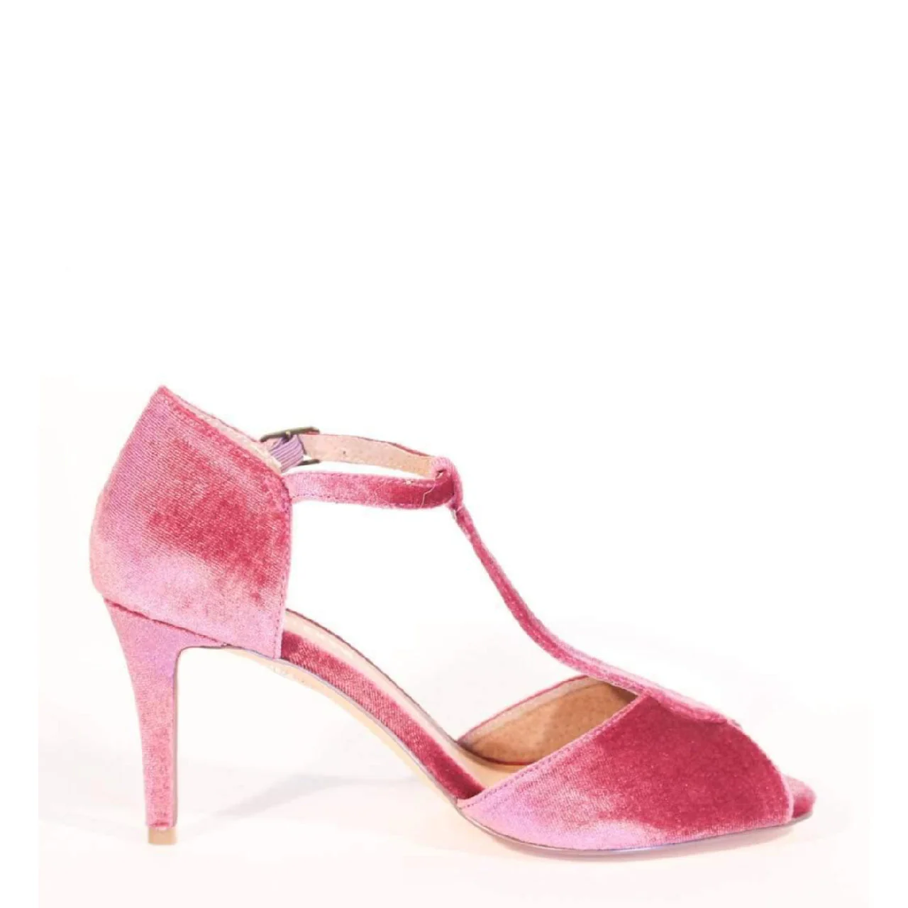 Blondie T-Strap Velvet Heels - Image 16