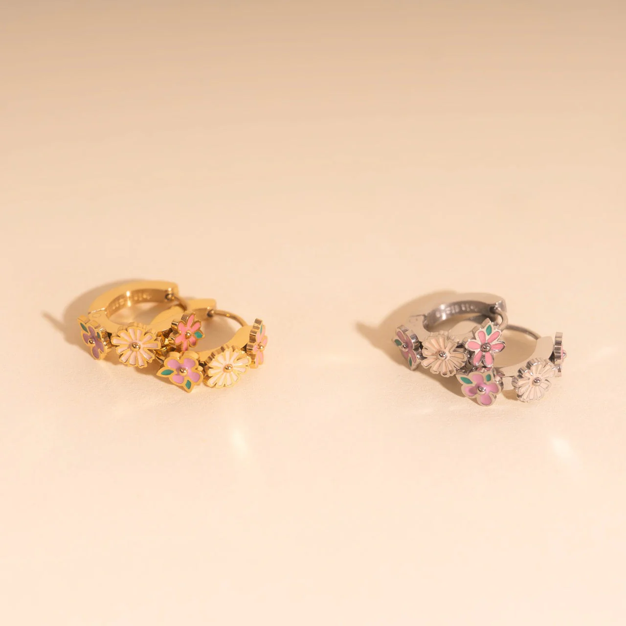 Bloom Trio 3D Huggie Hoop Earrings - Image 10
