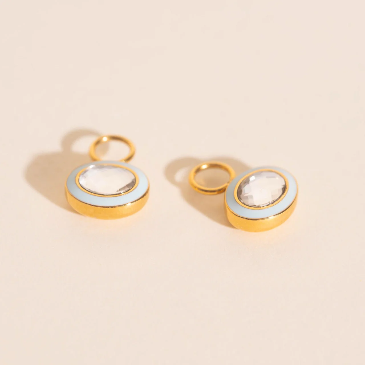 Blue Frost Chunky Huggie Hoop Charms - Image 2