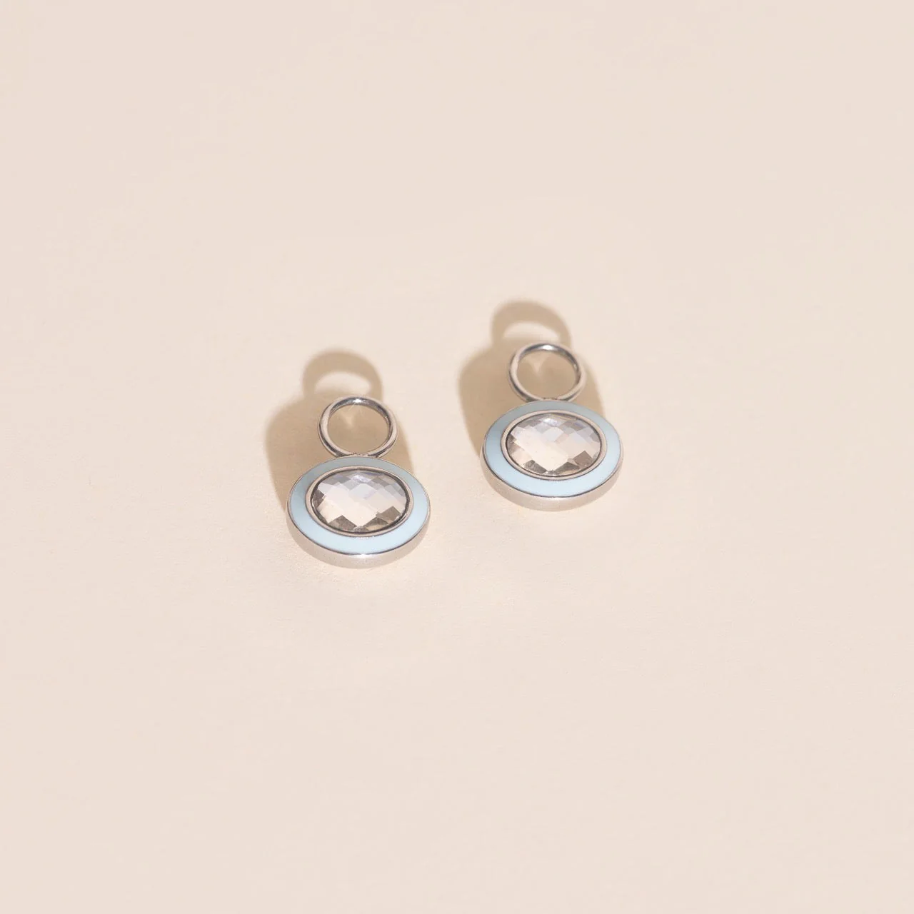 Blue Frost Chunky Huggie Hoop Charms - Image 6