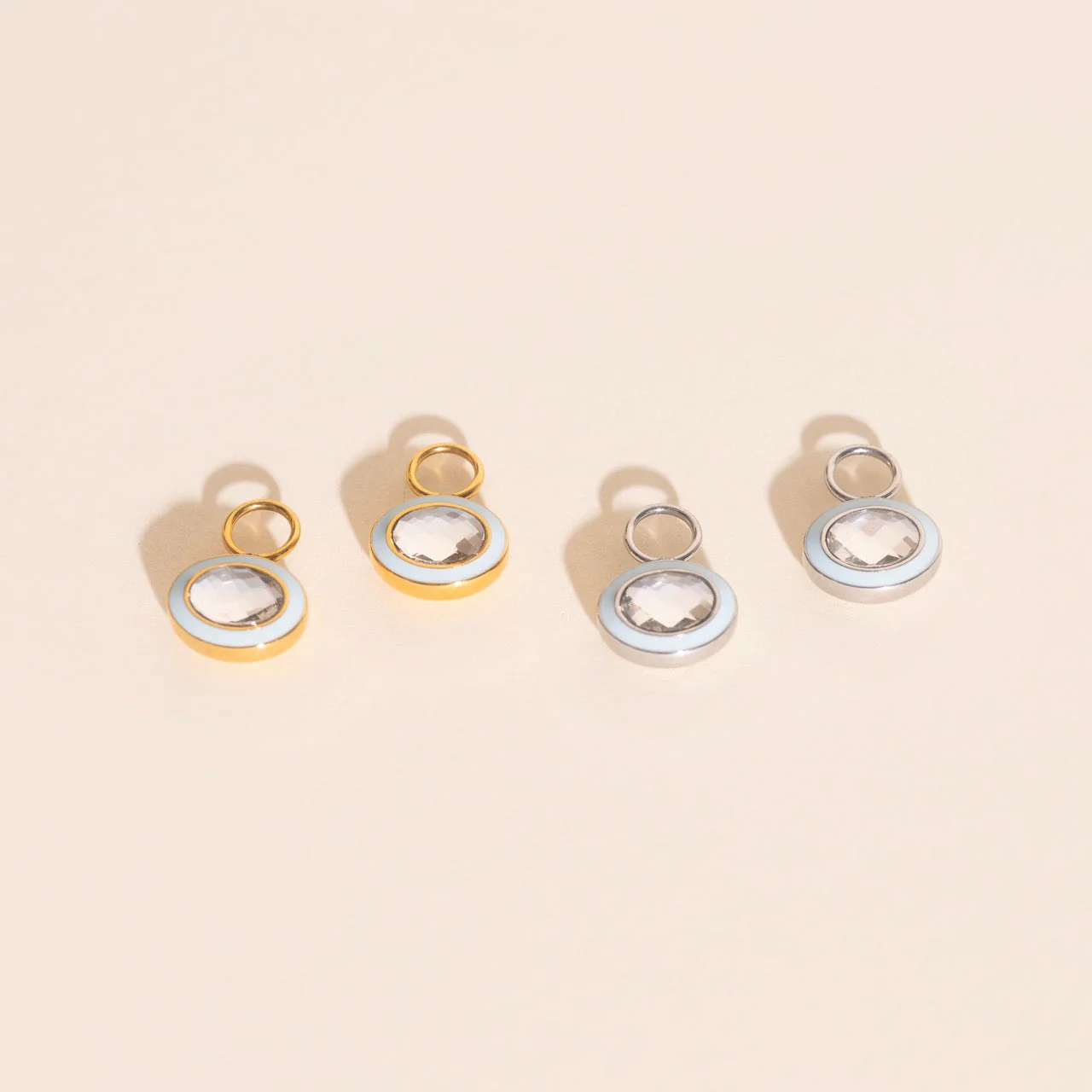 Blue Frost Chunky Huggie Hoop Charms - Image 7