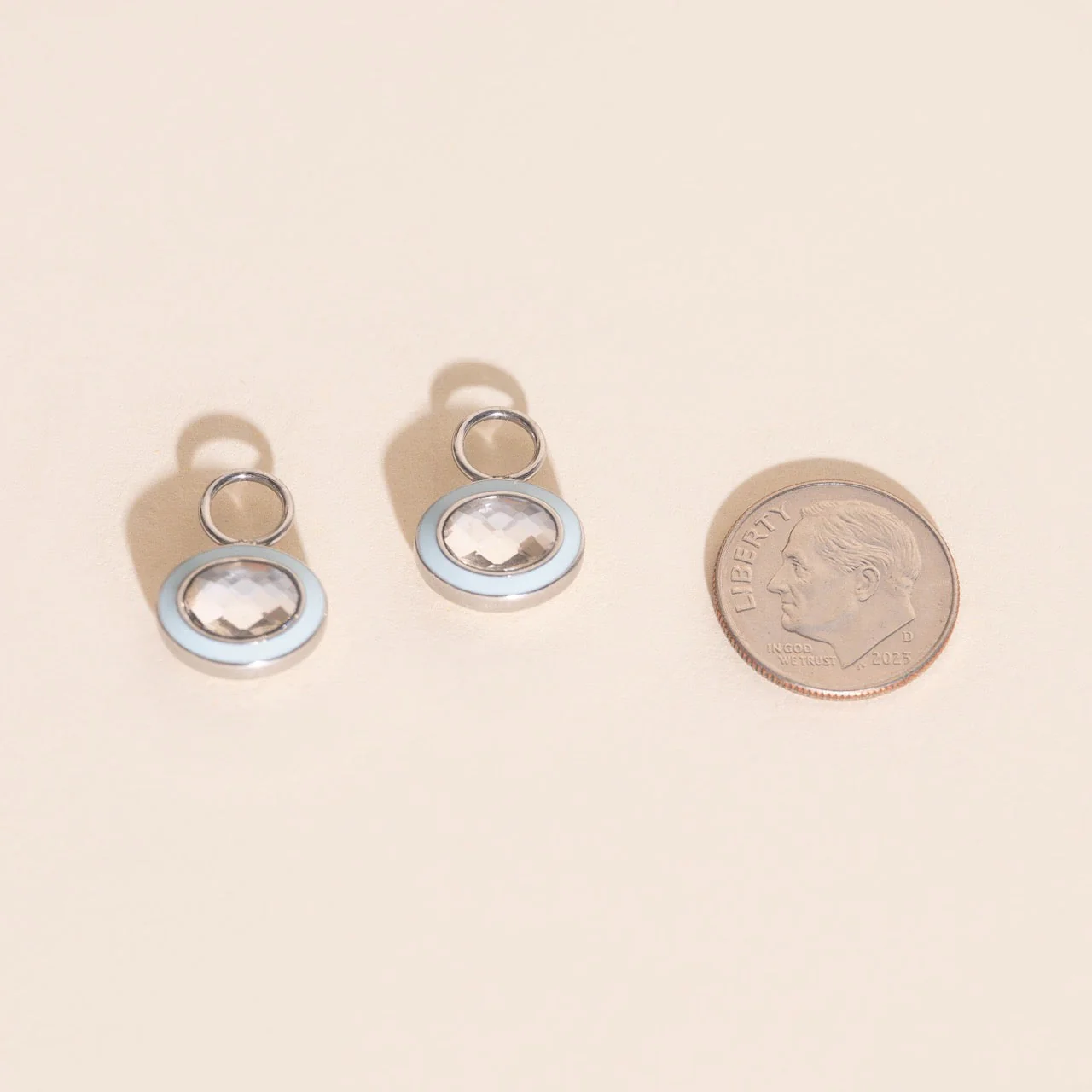 Blue Frost Chunky Huggie Hoop Charms - Image 8
