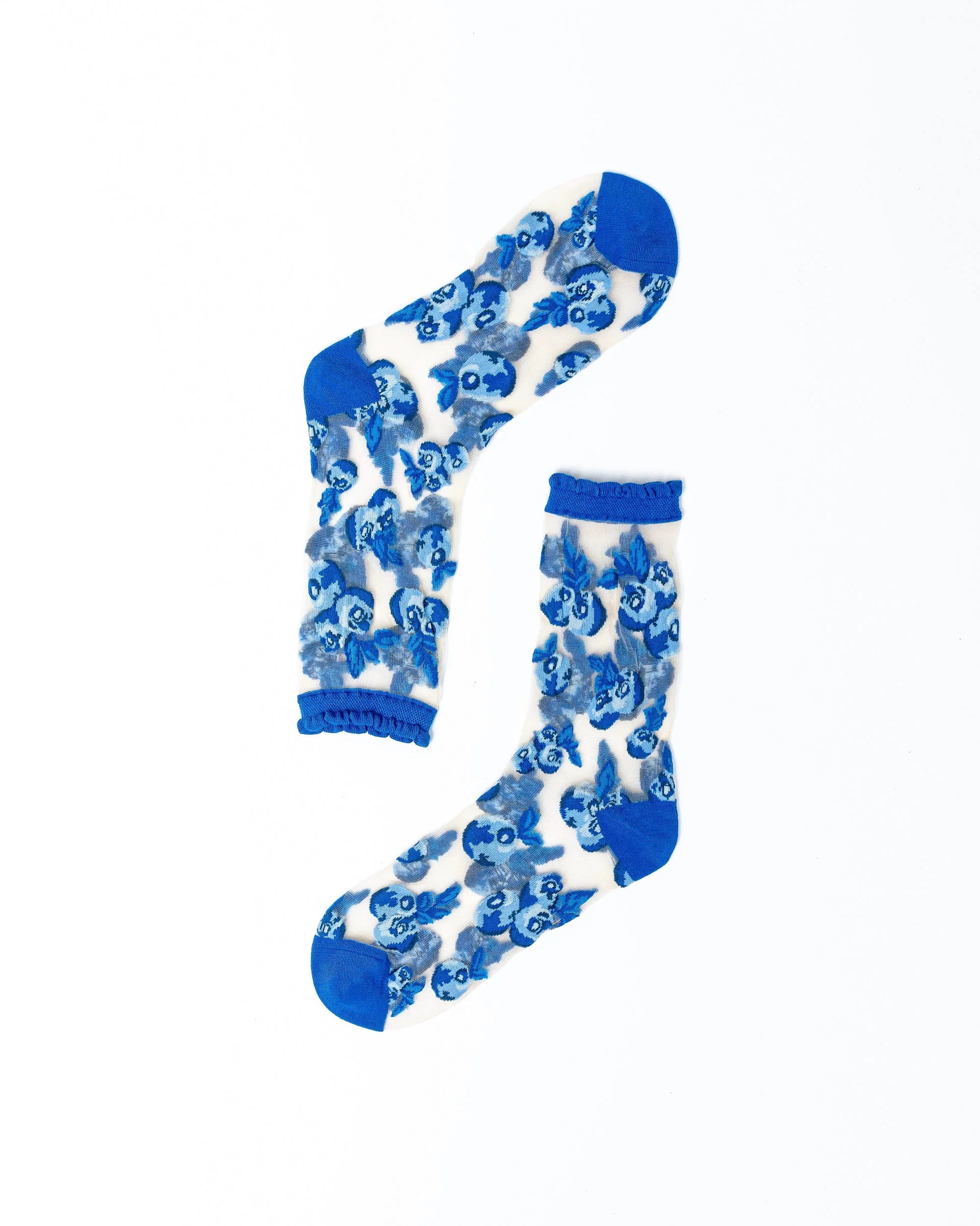 Blueberry Ruffle Sheer Crew Sock - Image 3
