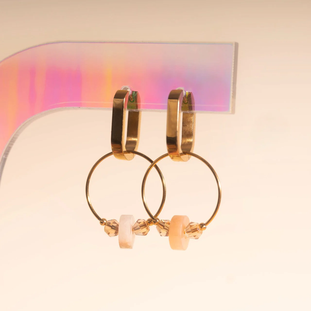 Blush Trio Huggie Hoop Charms - Image 10