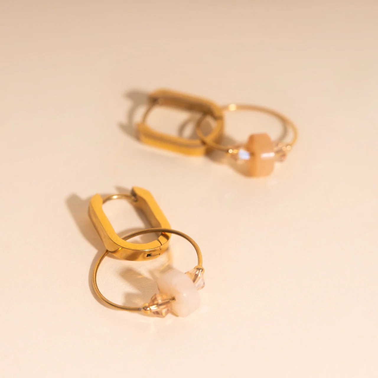 Blush Trio Huggie Hoop Charms - Image 3