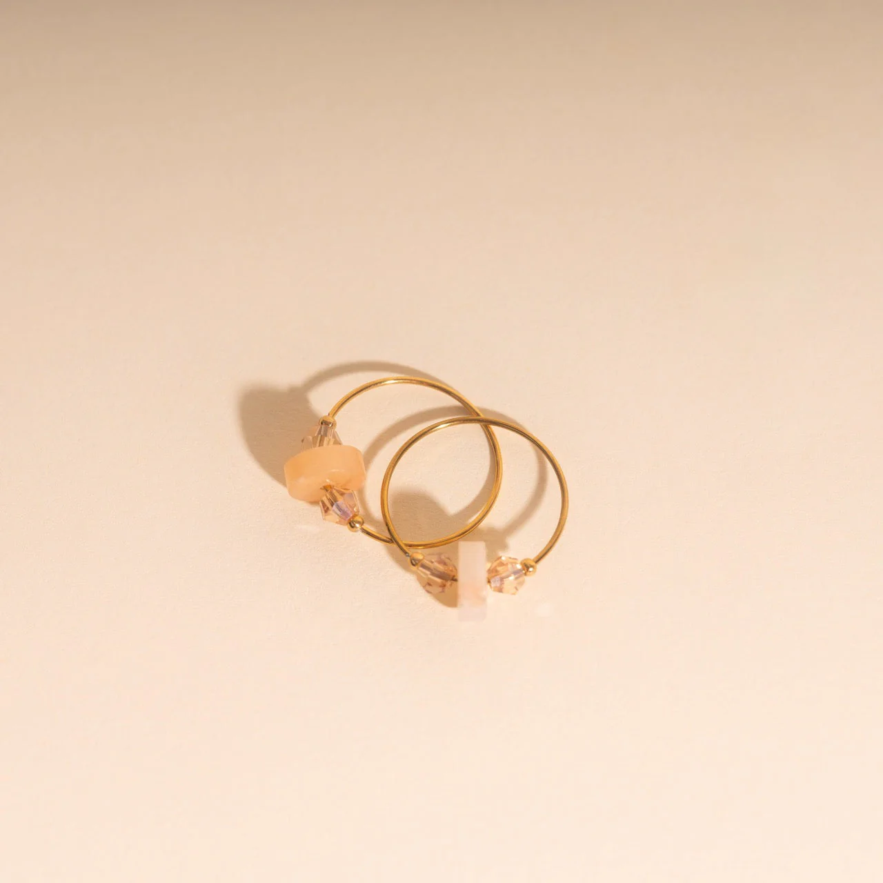 Blush Trio Huggie Hoop Charms - Image 4