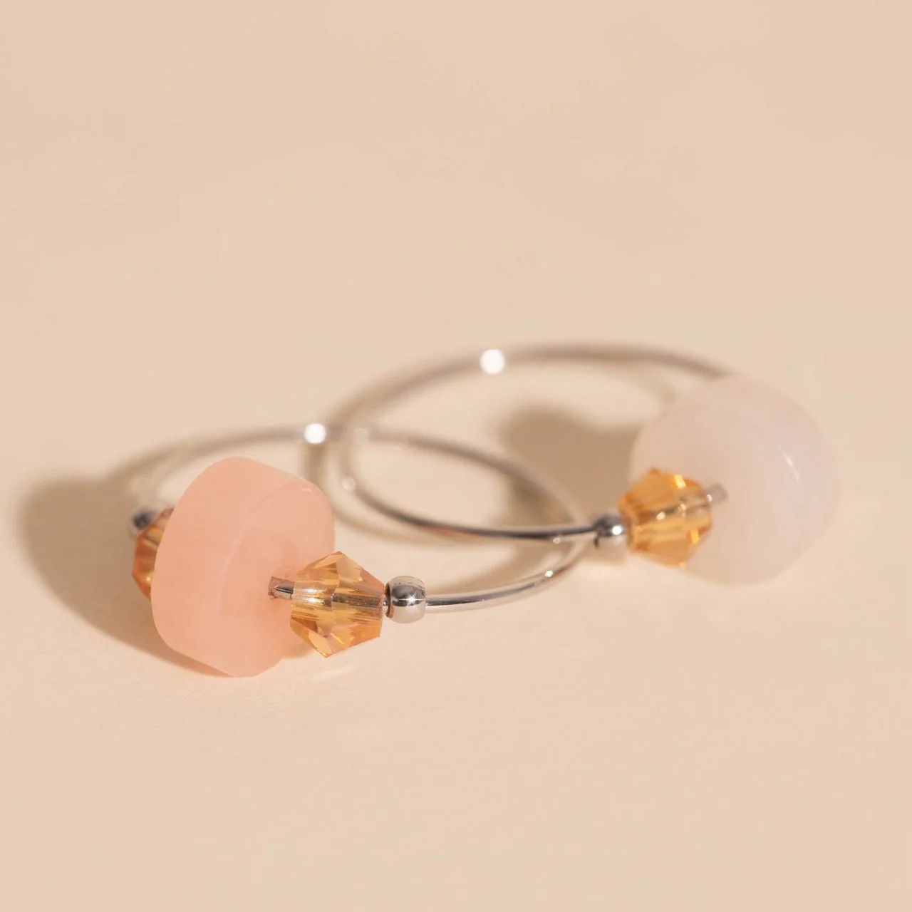 Blush Trio Huggie Hoop Charms - Image 6