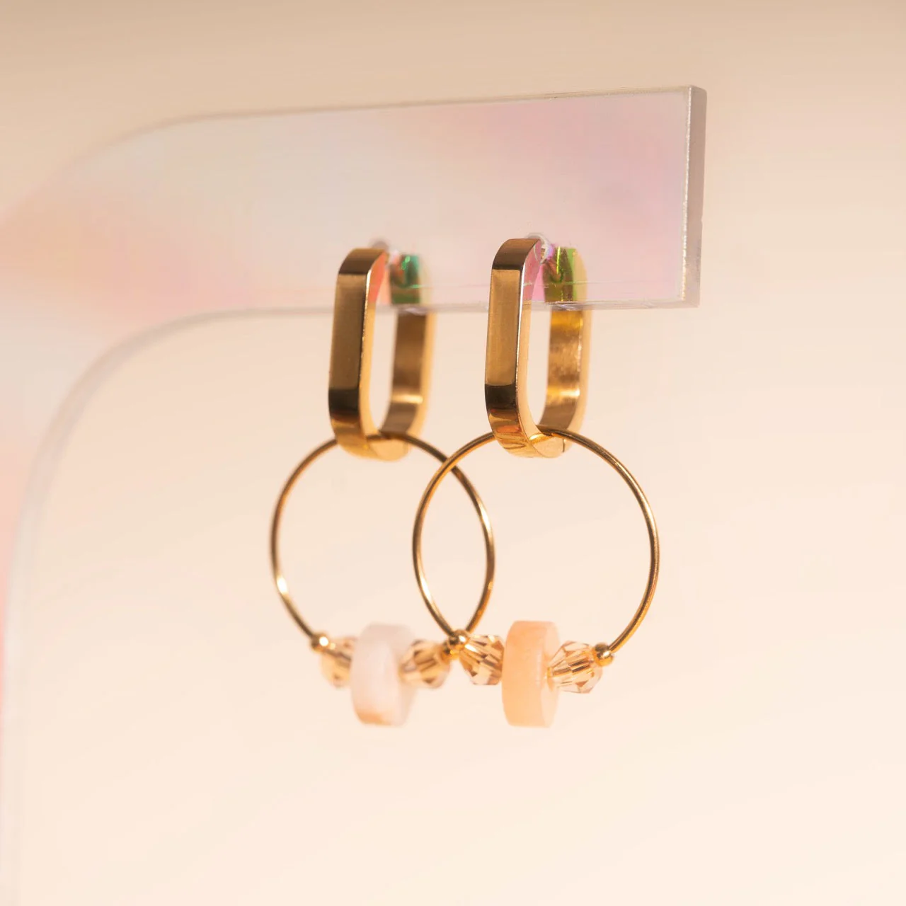 Blush Trio Huggie Hoop Charms - Image 8