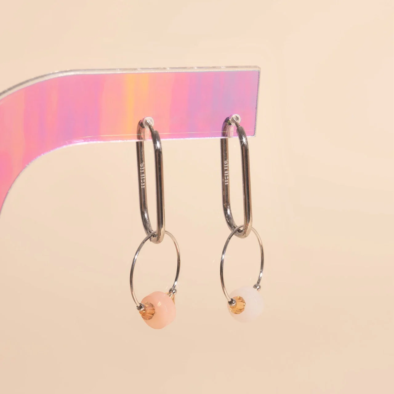 Blush Trio Huggie Hoop Charms - Image 9