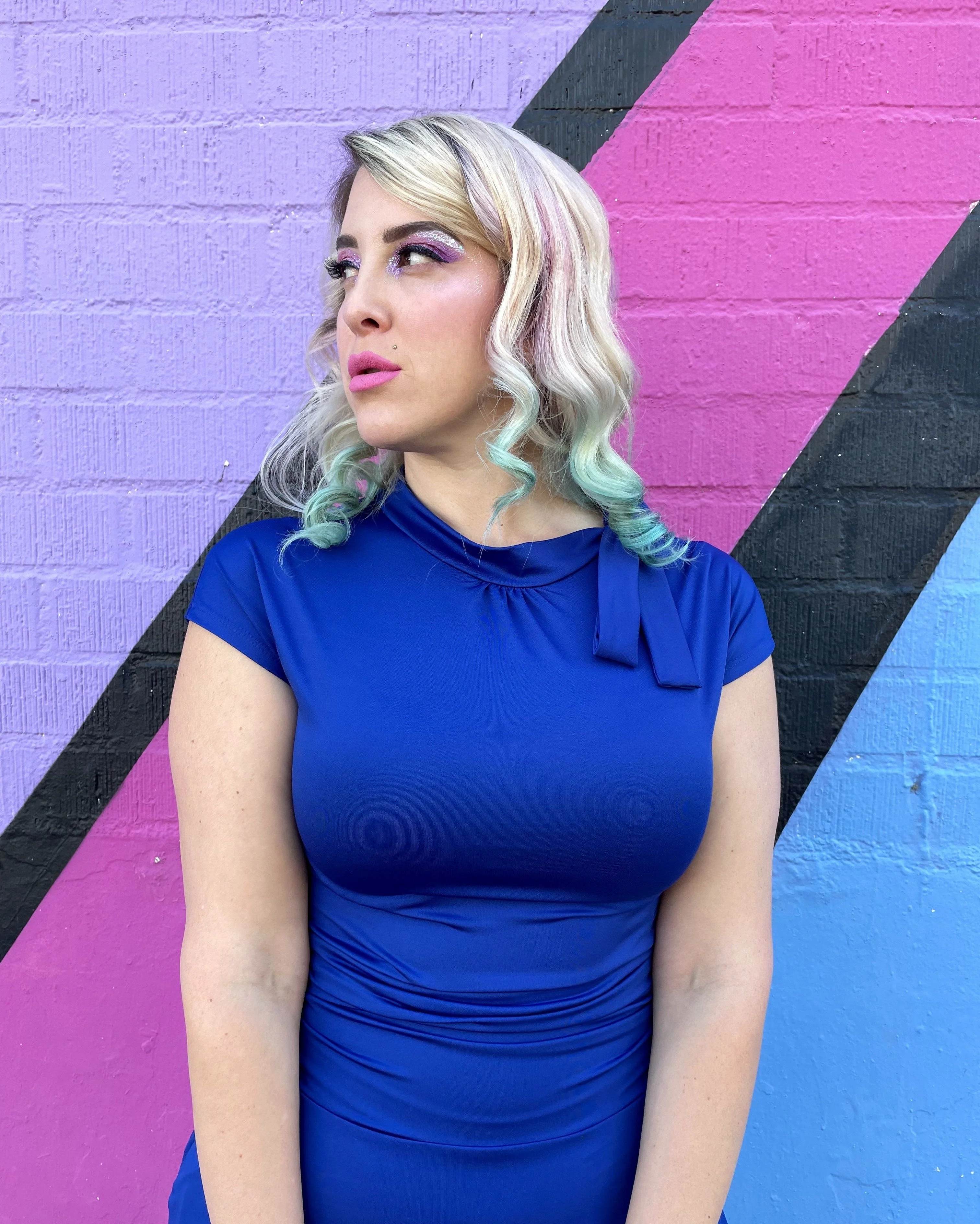 Bombshell Dress in Royal Blue - Image 4