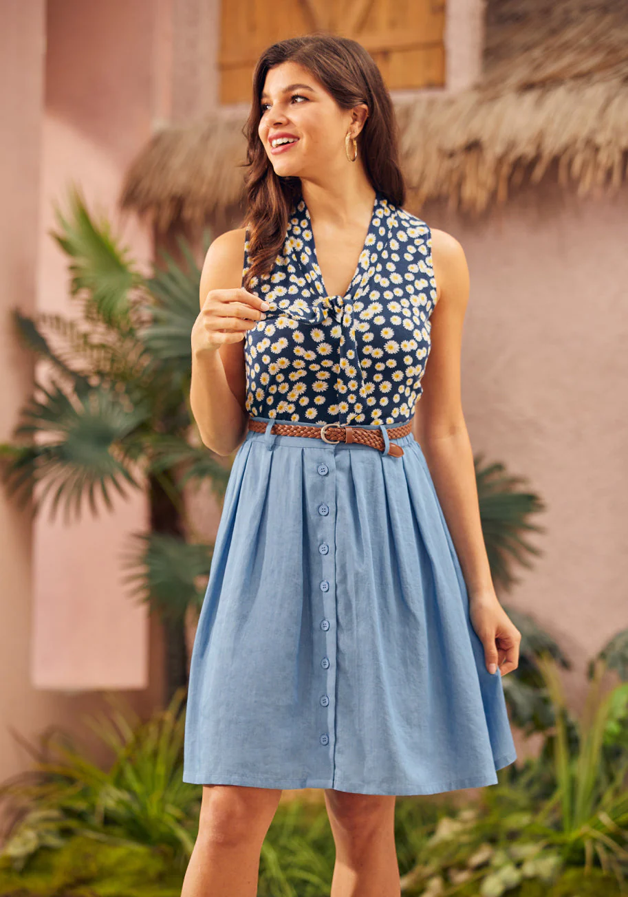 Bookstore's Best Chambray A-Line Skirt - Image 3