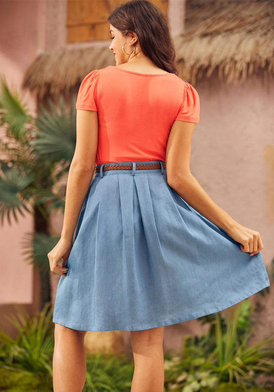 Bookstore's Best Chambray A-Line Skirt - Image 4