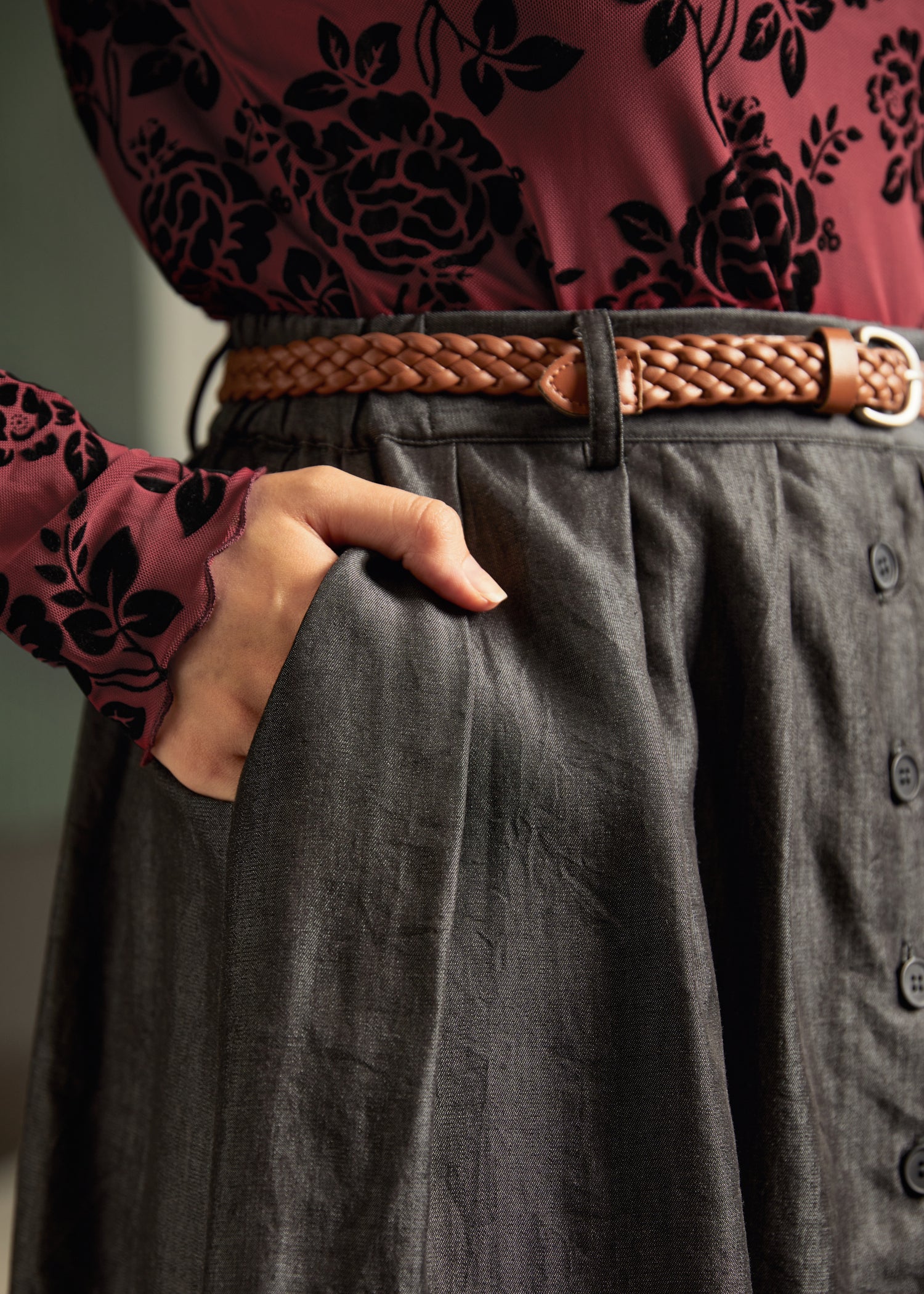 Bookstore's Best Chambray A-Line Skirt - Image 2