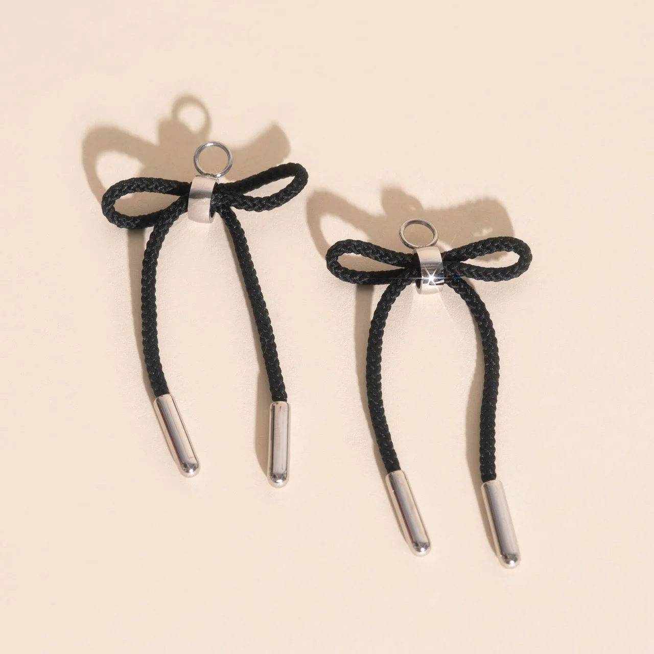 Bowtie Chunky Huggie Hoop Charms