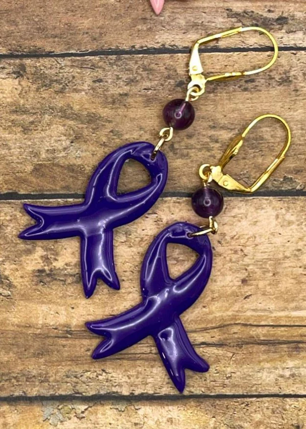 Cancer Awareness Ribbon Earrings - Image 6